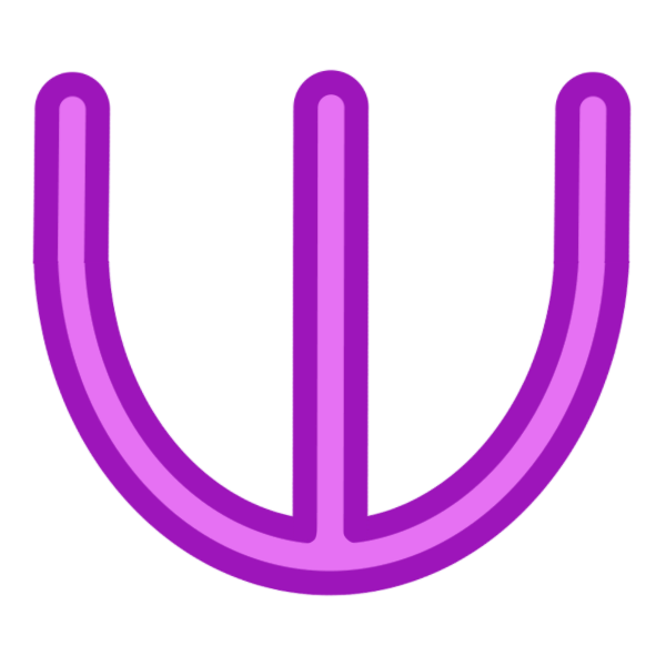 a U shape with a vertical line coming from the base.